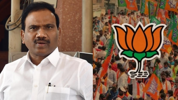 What did happen when DMK MP A Raja car crossed BJP office in Chennai