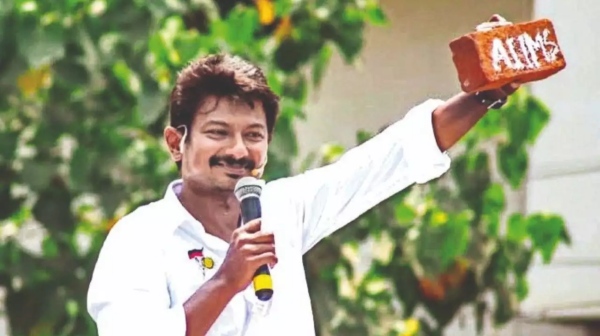 Minister Udhayanidhi campaign with madurai aiims bricks