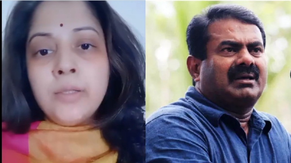 Actress Vijayalakshmi releases a video about Seeman saying that it is her last video