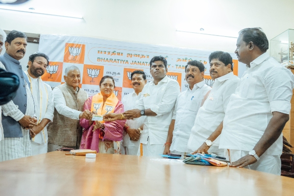 Chennai AIADMK former MLA Rajalakshmi joined BJP today