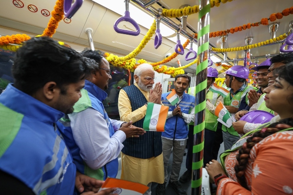 PM Modi rides on India s first underwater Metro in Kolkata