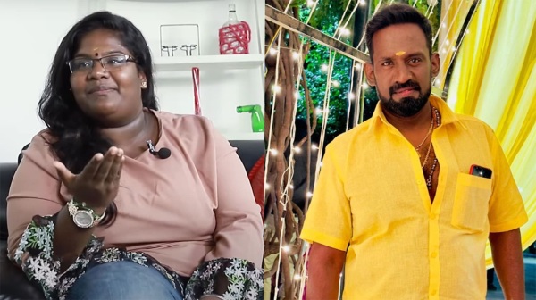 Indraja kissing her father Robo Shankar many people are criticizing
