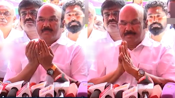 AIADMK former minister Jayakumar stops speech after he hears the Muslim call to prayer