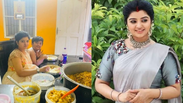 actress Mahalakshmi s birthday is placed on the dog s food plate