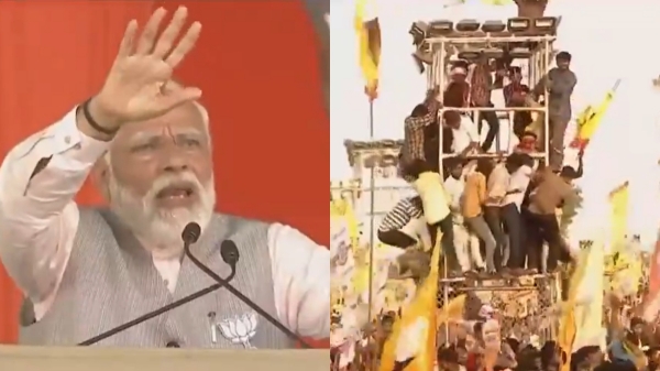 Prime Minister Modi asks People to Get Down from Tower At Andhra Pradesh Rally