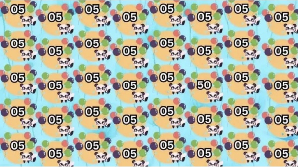 50 is among the 05 in the optical illusion image If you find it within 5 seconds you are great