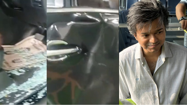 Fans tried to see Vijay and broke the car glasses in Kerala