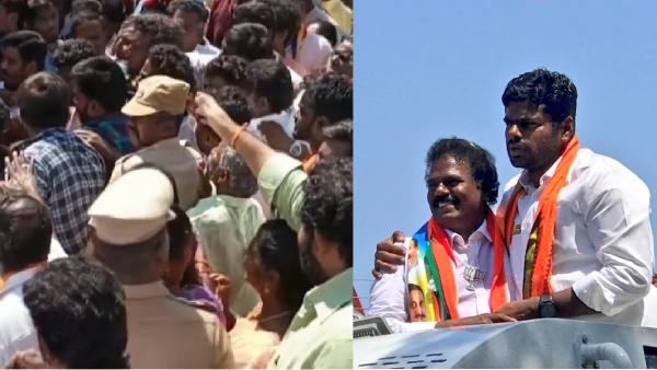 Clash between BJP and PMK cadres during Annamalai campaign in Cuddalore