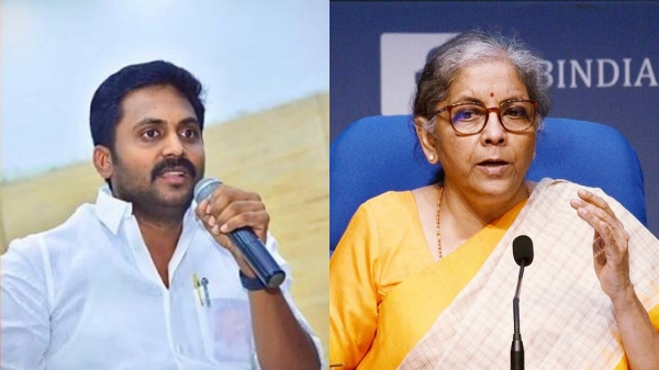 DMK Rajiv gandhi targets Nirmala sitharaman says she will never win a election