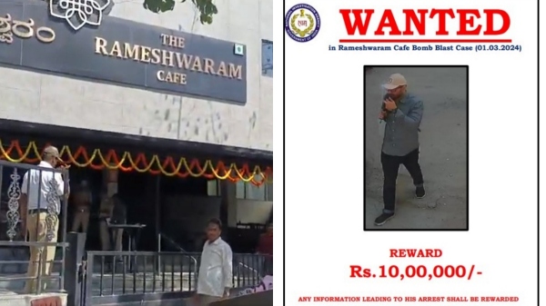 NIA annouces reward of 10 lakhs rupees to get info about bomber in Rameshwaram Cafe
