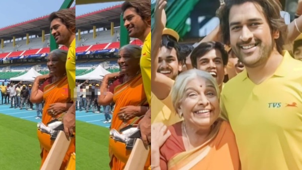 Mahendra Singh Dhoni took a photo with the actress Revathy of Siragadikka aasai serial Mahendra Singh Dhoni took a photo with the actress Revathy of Siragadikka aasai serial