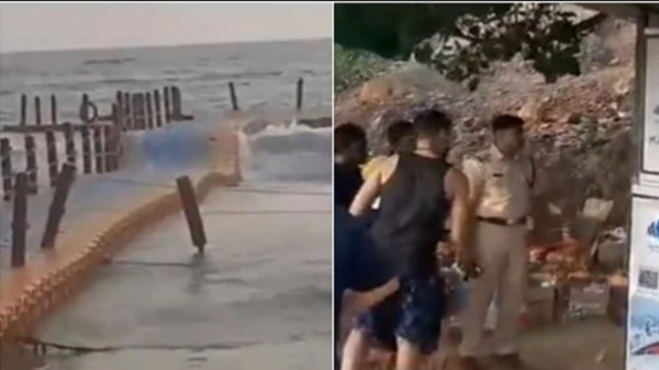 Floating bridge collapse at Kerala Varkala beach injures 15