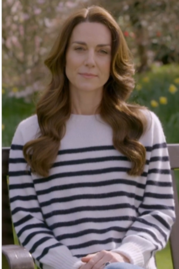 Kate Middleton says in a video that she is fighting with cancer