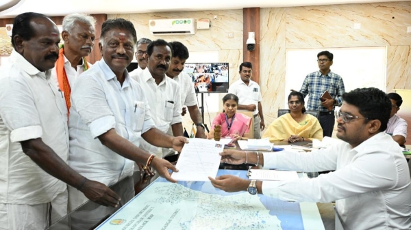 There are 5 members who have same name and initials O Paneer Selvam files nomination in Ramanathapuram
