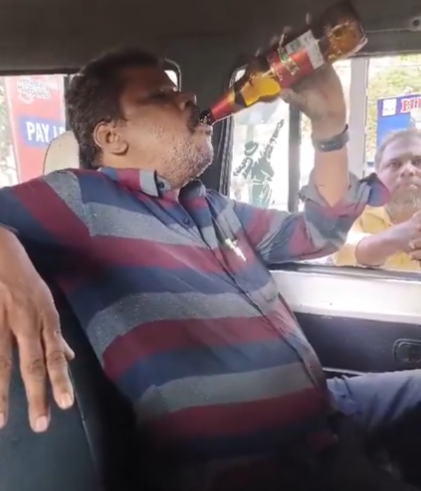 Chennai tiruvottiyur power line inspector suspended for drinking alcohol in government vehicle