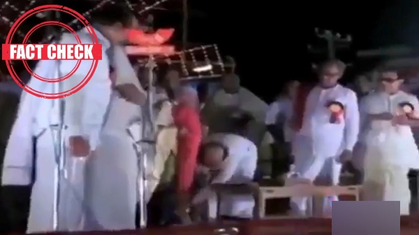 Did Karunanidhi fall at indira gandhi feet What is the truth