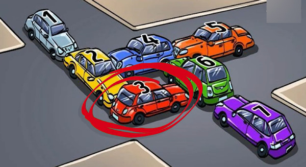 Which vehicle is obstructing the traffic in the optical illusion picture given here if you figure it out You re a genius