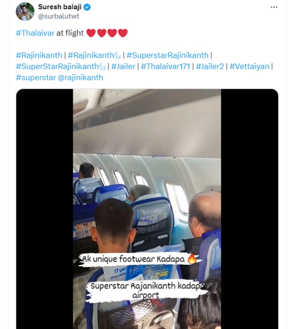 Vettiyan Shooting Superstar Rajinikanth flies economy class, fans cant keep calm 