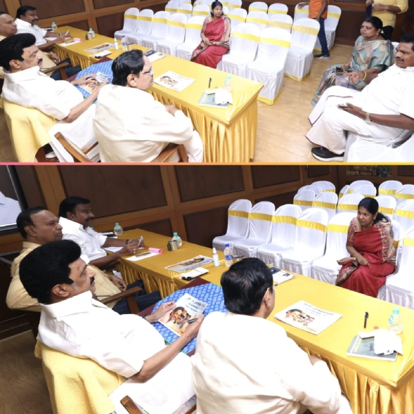 DMK MP Kanimozhi was interviewed by CM Stalin for Tuticorin seat in Lok Sabha elections DMK MP Kanimozhi was interviewed by CM Stalin for Tuticorin seat in Lok Sabha elections