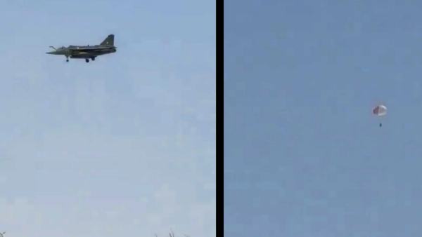 How the pilot ejected from crashing Tejas Jet in Rajasthan and escaping using parachutes Video released