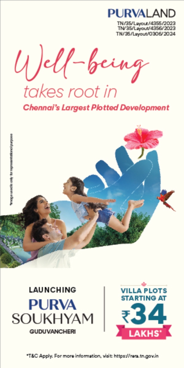 In chennai Purvaland s purva soukhyam plots at guduvancheri starting prize from Rs 35 lakhs