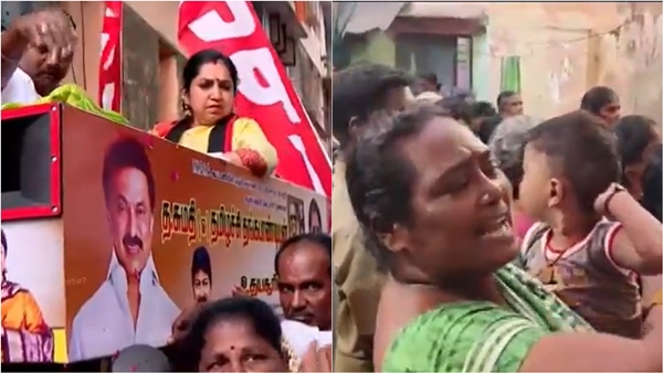 South Chennai constituency DMK candidate thamizhachi thangapandian campaign vehicle blocked by Public South Chennai constituency DMK candidate thamizhachi thangapandian campaign vehicle blocked by Public