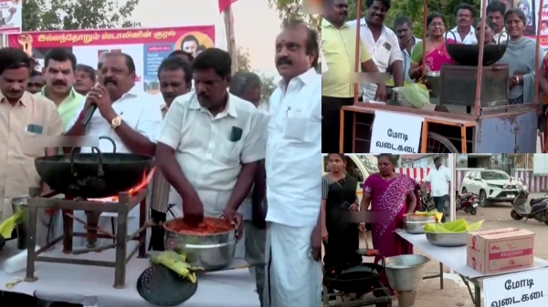 Modi Vadai shop DMK Campaign in Nellai Against BJP accused not fulfilled its promises