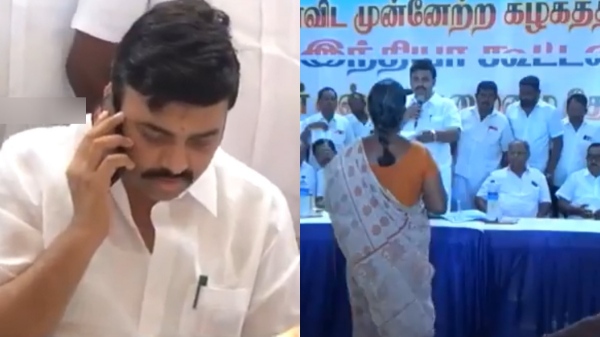 A Woman stopped Minister mathiventhan and asked for Magalir Urimai Thogai