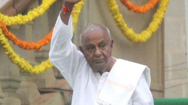Former PM Deve Gowda s emotional campaign for Grand Son Prajwal Revanna