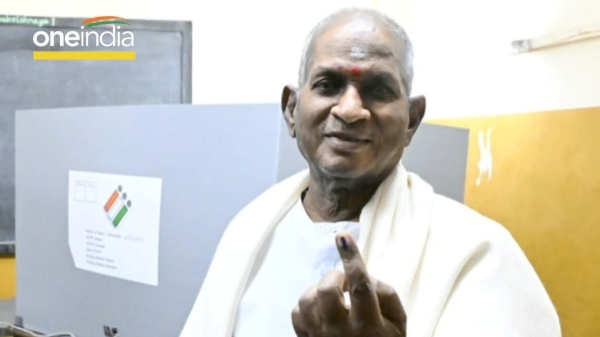 Ilayaraja casts his vote in Lok Sabha election