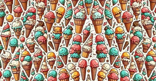 Optical Illusion Find the cat hiding among the ice cream