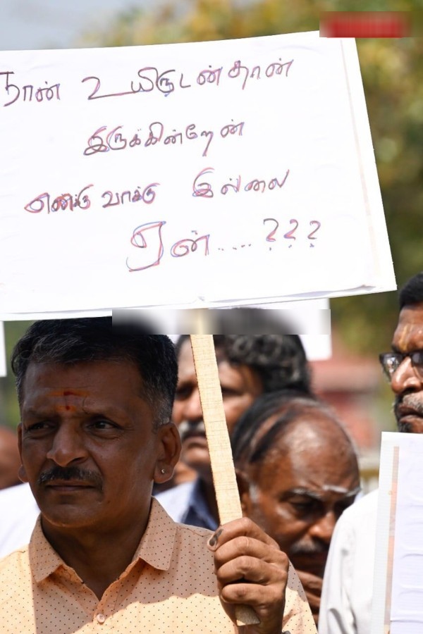 Protesters who already voted take part in No Vote demonstration by People for Annamalai Protesters who already voted take part in No Vote demonstration by People for Annamalai
