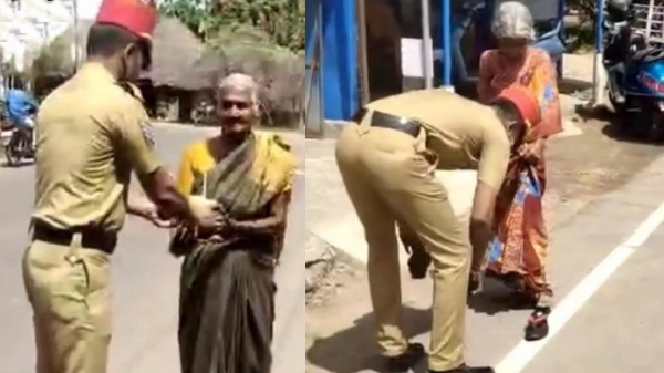 Who is this Puducherry policeman and touching incident to bought an umbrella for the old lady due to Heavy Hot
