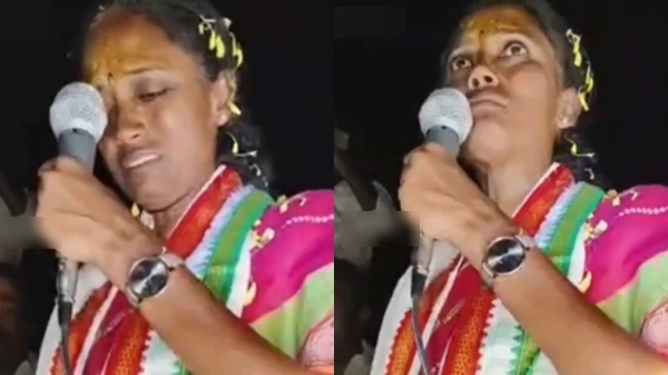 Karur Congress candidate Jothimani got emotional in her own village when speaking about mother