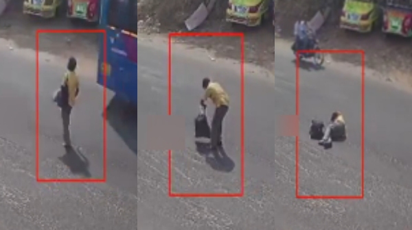 A policeman rescued a blind man who had collapsed due to over heat in Madurai