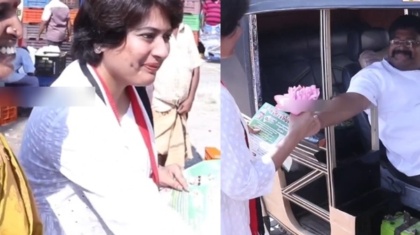 Actress Gayathri Raguram campaign for AIADMK in Kanyakumari Actress Gayathri Raguram campaign for AIADMK in Kanyakumari