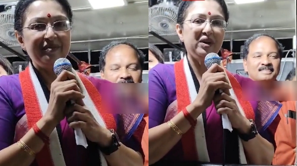 Actress Gowthami Telugu Campaign and Pollachi AIADMK candidate Karthikeyan