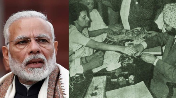 Here s the picture of Indira Gandhi donating her jewellery to the National Defense Fund in 1962 during India - China war