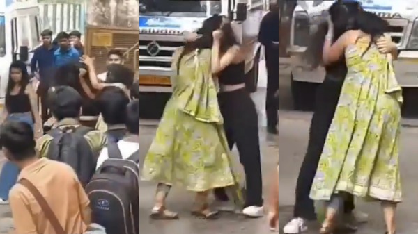 Fierce Fight between two college girls in Delhi Video trends among Netizens