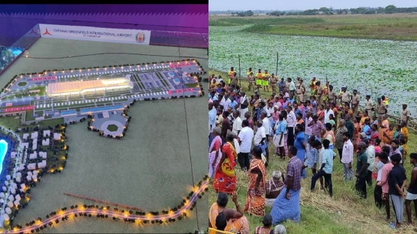 Protest against Parandur airport Ekanapuram villagers turn away officials who came to postal votes