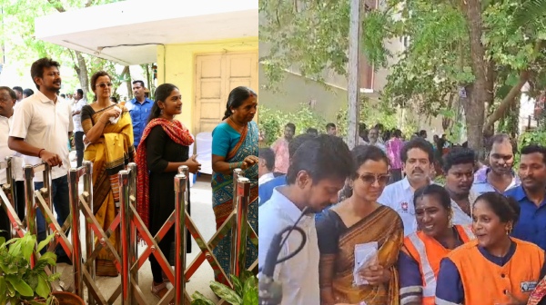Udhayanidhi Stalin takes selfie with sanitation workers in polling booth queue