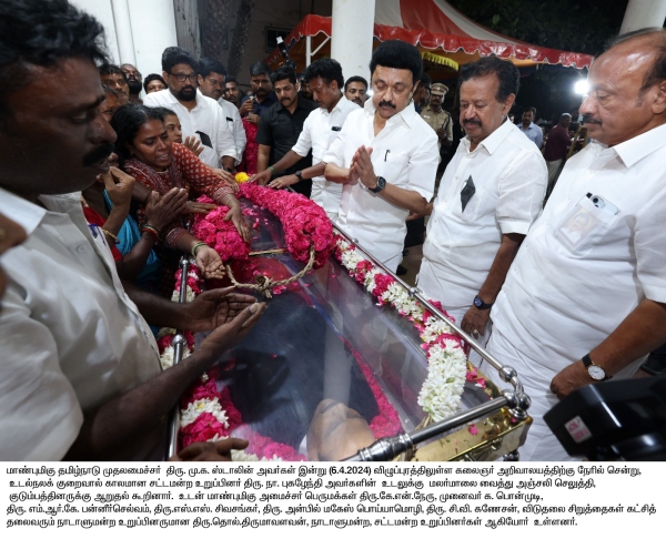 Stalin paid last respect to Vikravandi DMK MLA Pugazhendhi