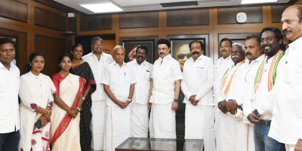 Congress leader selvaperunthagai and lok sabha candidates met CM Stalin today