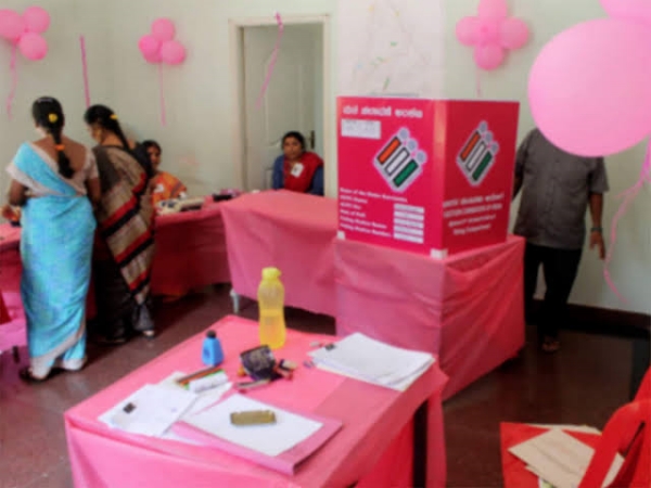 Pink polling booths in chennai what are the special features