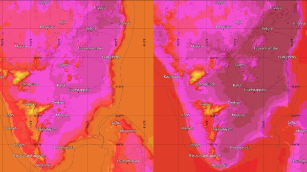 Max Apparent Temperature on 1st May is expected to exceed 46 C across most parts of TamilNadu says Chennai rains