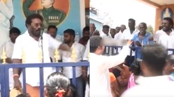 Is Edappadi Palaniswamy a leader ADMK Volunteer who went to fight with Karunas who spoke on the stage in Ramanathapuram