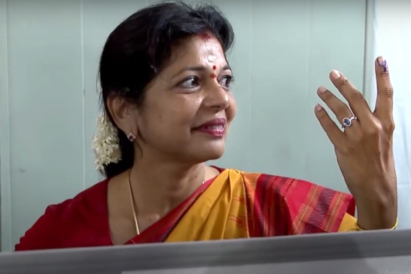 A similarity among the female celebrities who voted in the lok sabha elction 2024 in tamilnadu