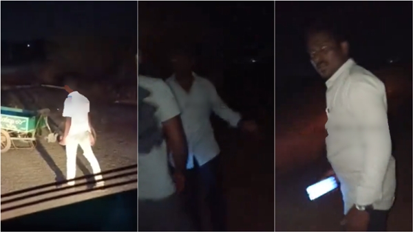 Tamil Nadu lorry driver gave a super response to those asking money at midnight in Andhra Pradesh