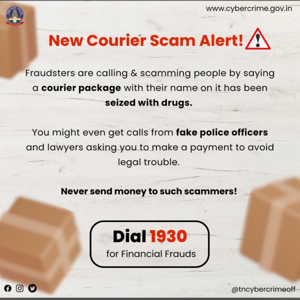 Fraudulent gang extorting money by pretending to be airport officials saying that a drug parcel has arrived