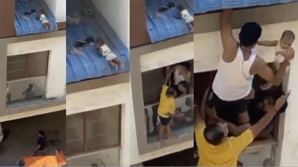 Chennai police explains about video of Youths rescued a child who fell from a balcony in Chennai